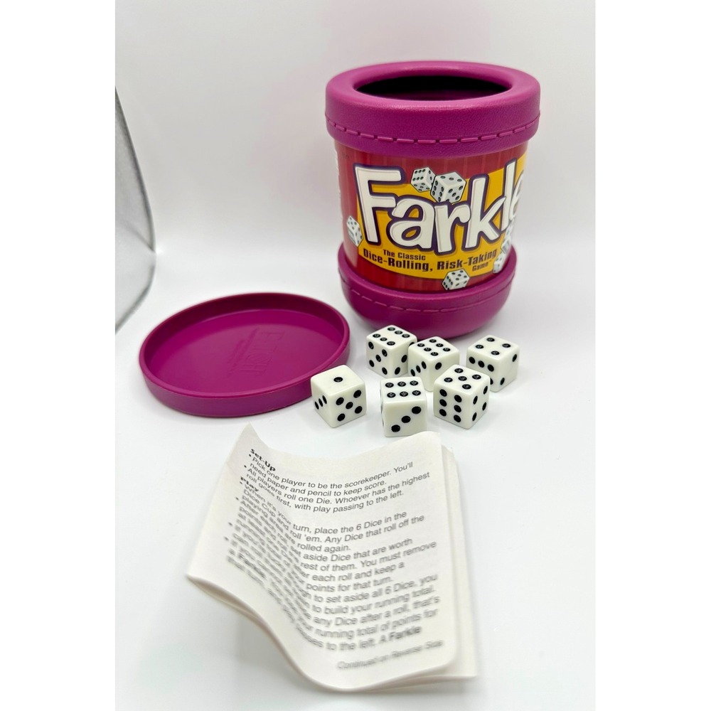 Farkle Strategy Dice Game Complete w/ Dice Cup Rules 2+ Players Ages 8+